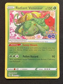 Pokemon Card TCG - Radiant Venusaur 004/078 Radiant Rare Pokemon GO - Near Mint - Image 2