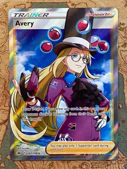 Pokemon Card TCG - Avery 187/198 Ultra Rare Full Art Trainer Chilling Reign NM - Image 2