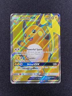 Pokemon Card TCG - Raichu GX SM90 Full Art - Sun & Moon Promo - Near Mint - Image 1