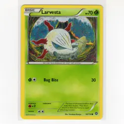 Pokemon TCG Larvesta 14/114 XY Steam Siege Regular Common Card EN-LP 2016 - Image 1