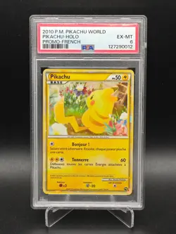 Pokemon TCG Pikachu World Collection 2010 French PSA 6 Holo Promo Card - Image 1