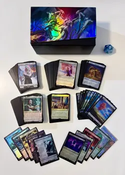 MTG Final Fantasy Foils Card Lot w 10 Foil Rares, Collector Storage Box, NM - Image 1