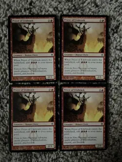 MTG- Priest of Urabrask x4 - New Phyrexia - Image 1