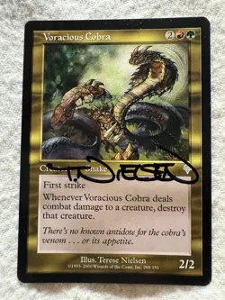 MTG - Voracious Cobra - Invasion - NM - Artist Signed - Free Shipping! - Image 1