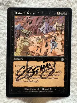 MTG - Rain of Tears - Mercadian Masques - NM - Artist Signed - Free Shipping! - Image 1