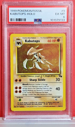 Pokemon 1999 Fossil Kabutops - Holo 9/62 PSA 6 - Image 1