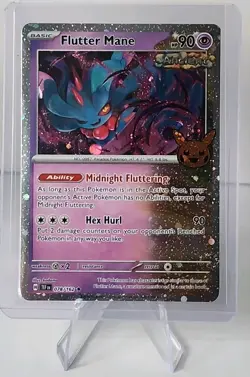 Pokemon TCG Flutter Mane Cosmos Holo Rare w/ SWIRL #078/162 Trick or Treat NM - Image 1