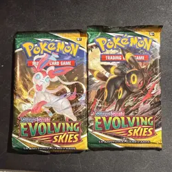 Pokemon TCG Sword & Shield Evolving Skies Booster Packs- Lot of 2 - Image 1