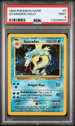 1999 POKEMON BASE SET UNLIMITED #6 GYARADOS-HOLO PSA 9 - Image 1