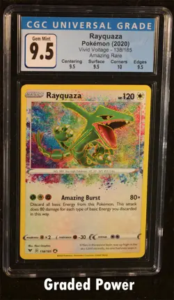 Pokemon Vivid Voltage Rayquaza CGC 9 QUAD+ Holo Amazing Rare (7022) 138/185 - Image 1