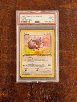1999 Pokemon Jungle 1st Edition Eevee #51 PSA 9 Mint - Image 1