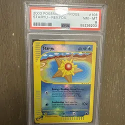 2003 Pokemon Skyridge Staryu Reverse Foil PSA 8 - Image 2