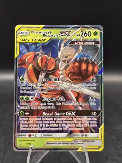 Pokemon TCG Pheromosa & Buzzwole GX 1/214 Sm-Unbroken Bonds Holo NM - Image 1