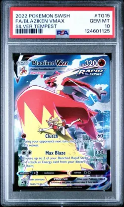 PSA 10 Blaziken Vmax Full Art #TG15 2022 Sword & Shield Silver Tempest Pokemon - Image 1