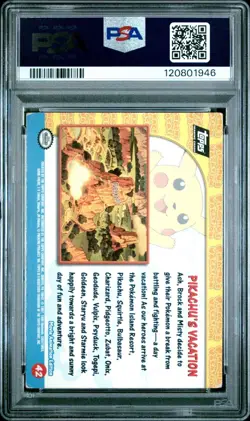 POP 1! 1999 TOPPS POKEMON THE MOVIE EDT 42 PIKACHU'S VACATION-RAINBOW FOIL - Image 2