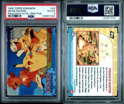 POP 1! 1999 TOPPS POKEMON THE MOVIE EDT 42 PIKACHU'S VACATION-RAINBOW FOIL - Image 3
