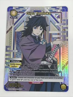 Union Arena TCG Demon Slayer Giyu Tomioka UE05BT/KMY-2-008 (SR☆) English 008 SR* - Image 1