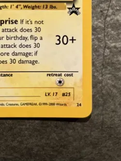 Pokemon Pikachu TCG Birthday Card Holo Rare - Promo, Vintage 1995, 96, 98 NM - Image 5