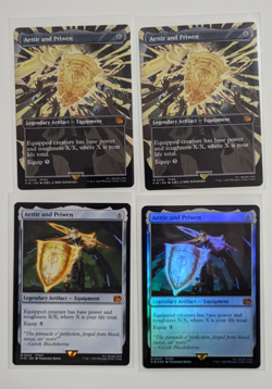 Magic MTG Final Fantasy Aettir and Priwen x2 Borderless x1 Foil x1 Regular Rare - Image 1