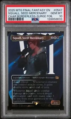 2025 MTG Final Fantasy Squall, SeeD Mercenary Borderless Surge Foil #547 PSA 10 - Image 1