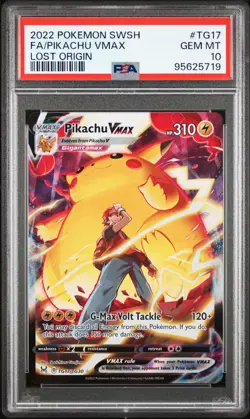 2022 POKEMON SWORD & SHIELD LOST ORIGIN #TG17 FULL ART/PIKACHU VMAX PSA 10 - Image 1
