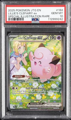 2025 POKEMON JTG EN-JOURNEY TOGETHER #184 LILLIE'S CLEFAIRY EX PSA 10 - Image 1