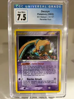 2005 POKEMON EX DEOXYS #18/107DEOXYS-REVERSE FOIL CGC 7.5 - Image 1