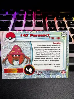 Pokemon 2000 Topps Chrome TV Animation Edition Series 1 Parasect #47 - Image 2
