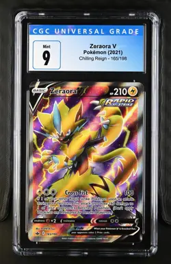 Pokemon 2021 Chilling Reign Zeraora V #165/198 CGC 9 - Image 1