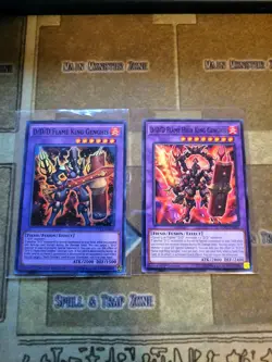 YUGIOH D/D/D FLAME KING GENGHIS CT13 SUPER + FLAME HIGH KING GENGHIS SOFU 1ST NM - Image 1