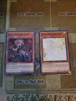 YUGIOH LUNA THE DARK SPIRIT CHIM + DIANA THE LIGHT SPIRIT COMMON SOFU 1ST ED NM - Image 1