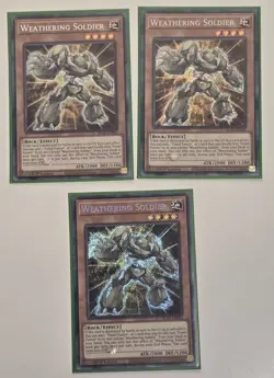 Weathering Soldier BLAR-EN005 Secret Rare 1st Edition Yugioh TCG Card Lot ×3 NM - Image 1