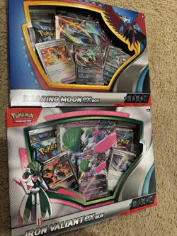 Pokemon TCG Iron ValiantEx+Roaring MoonEx Card Boxs 8 Booster Packs New/Sealed - Image 1