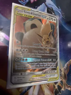 Pokemon TCG Eevee & Snorlax GX Holo Ultra Rare Card Sun and Moon Team Up 120/181 - Image 2