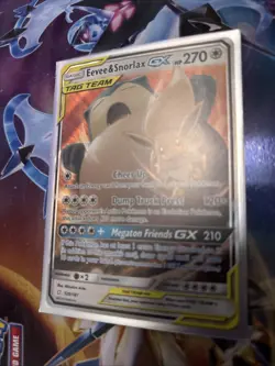 Pokemon TCG Eevee & Snorlax GX Holo Ultra Rare Card Sun and Moon Team Up 120/181 - Image 3