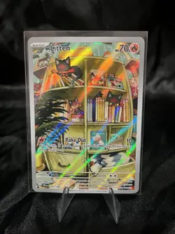 Pokemon TCG Litten Full Art Holo Card 167/162 Temporal Forces Illustration Rare - Image 1