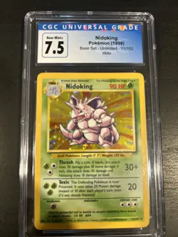 CGC 7.5 Nidoking Pokemon Card 1999 Base Set 11/102 Holo - Image 1