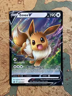 Pokemon Card TCG - Eevee V SWSH065 Black Star Promo Sword & Shield Promo NM - Image 1