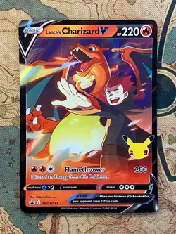Pokemon Card TCG - Lances Charizard V SWSH133 Black Star Promo Celebrations NM - Image 1