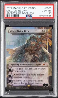 2024 MTG SECRET LAIR DROP FOIL #1585 MIKU, DIVINE DIVA PSA 10 - Image 1