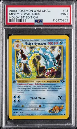 2000 POKEMON GYM CHALLENGE HOLO-1ST ED #13 MISTY'S GYARADOS PSA 9 - Image 1
