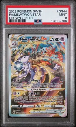 Mewtwo VSTAR GG44/GG70 Pokemon Crown Zenith: Galarian Gallery Holo PSA 9 - Image 1