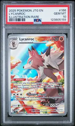 PSA 10 Pokemon TCG 2025 Journey Together 166/159 Lycanroc Illustration Rare Holo - Image 1