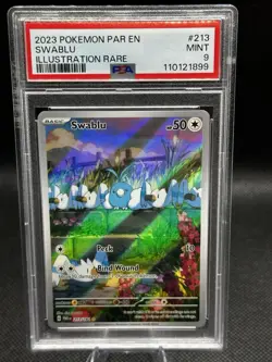 2023 Pokemon Paradox Rift PAR EN Swablu Illustration Rare #213 PSA 9! MINT! - Image 1