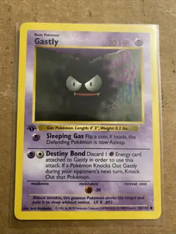 Pokemon TCG Gastly Base Set, 1st Edition 50/102 Never Played Near Mint - Image 1