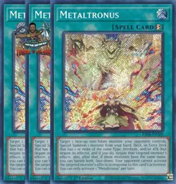 Yugioh! 3x Metaltronus RA04-EN100 Secret Rare 1st Ed NM - Image 1