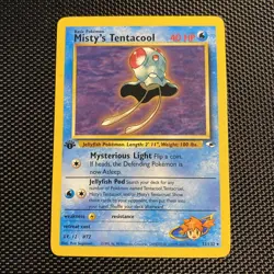 2000 Pokemon Card Misty's Tentacool Gym Heroes 32/132 1st Edition Rare LP+ - Image 1