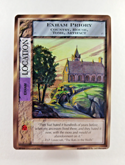 Exham Priory - Mythos CCG card (1996 Chaosium) Location, Cthulhu Lovecraft - Image 1