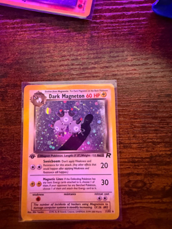 Dark Magneton 11/82 - Pokemon Team Rocket 1st Edition Holo Rare Card - LP - Image 1
