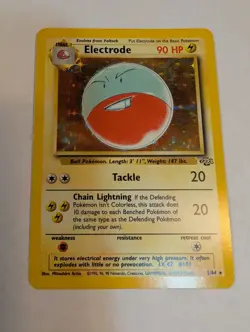 Electrode - Jungle 2/64 Unlimited Holo Rare Pokemon TCG Card LP - Image 2